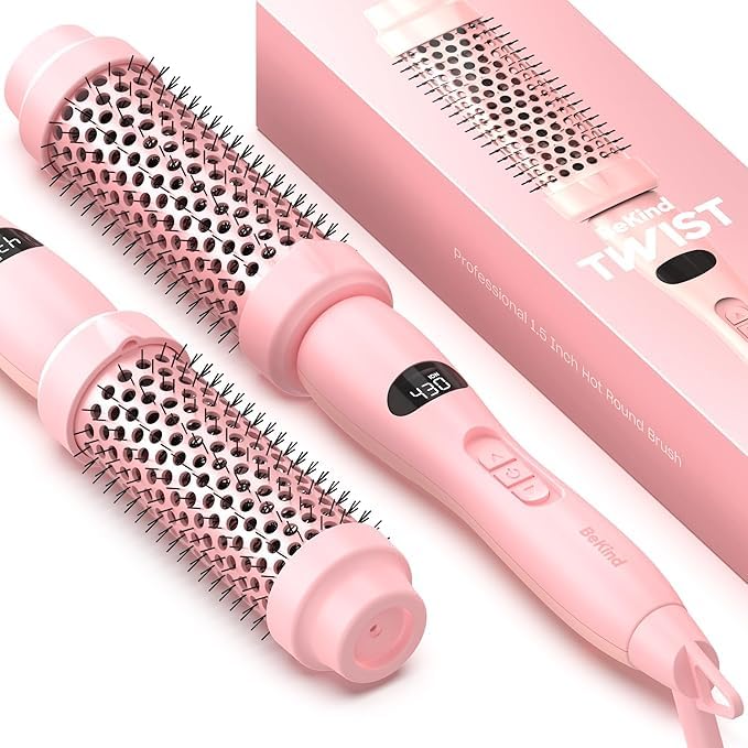 Bekind Twist Pro heated 1.5-inch round brush for voluminous curls.