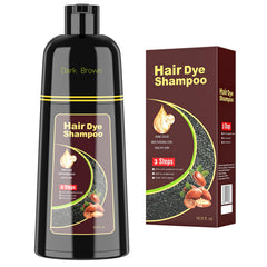 BELEZALIB shampoo-tinte para cabello marrón oscuro en botella, coloración suave y duradera.