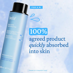 belif Niacinamide Hydrating Toner on cotton pad for gentle prep