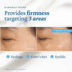 Detail of Belif Peptide Eye Bomb on the eye area for smoother skin.