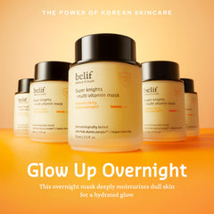 Belif Vitamin C Overnight Butter Mask on skin reveals potential morning glow.