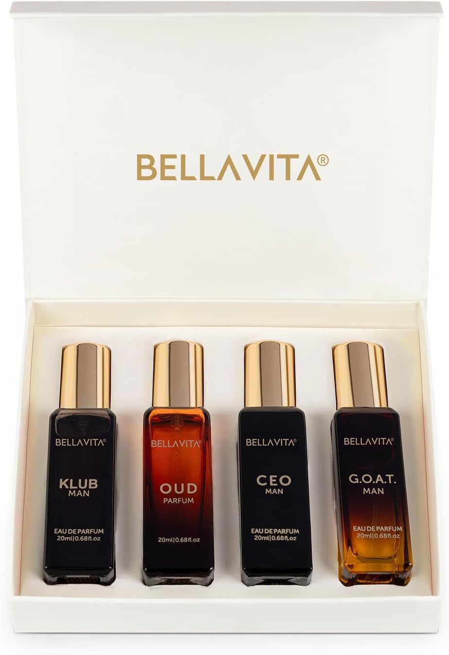 Bella Vita Luxury gift set with four 20ml bottles ready for gifting.