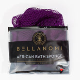 Bellanomi African exfoliating net sponge back scrubber delivers thorough cleansing and back reach.