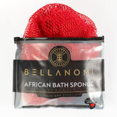 Bellanomi African exfoliating net sponge back scrubber with 45-inch reach for hard-to-reach areas.