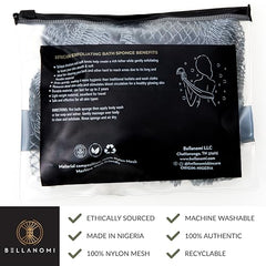 Bellanomi double-knotted mesh texture for effective exfoliation