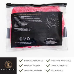 Bellanomi esponja exfoliante africana para uso diario, rosa.