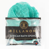Esponja Bellanomi de red africana en tono aguamarina para piel suave.
