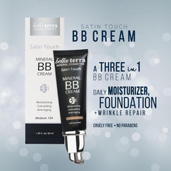Bellaterra BB Cream Medium 104 on-hand swirl shows seamless blending for second-skin finish