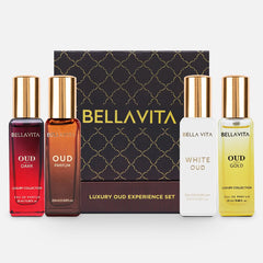 BellaVita Luxury OUD Experience Set collection image showing all four unisex fragrances for gifting and exploration