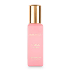 Bella Vita Luxury Rose EDP bottle in a compact travel size for on-the-go fragrance.