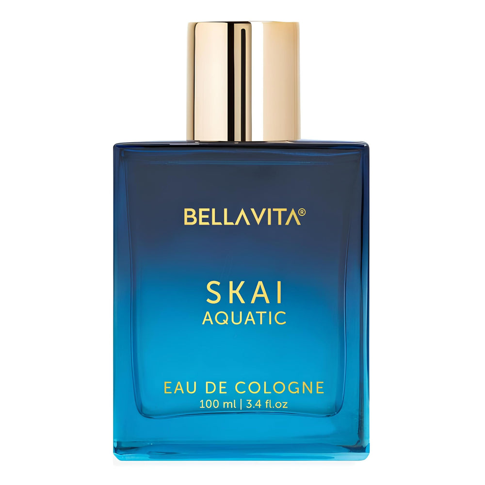 Bella Vita Luxury SKAI Aquatic bottle pour reveals fresh aquatic notes for daily freshness.