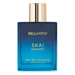 Bella Vita Luxury SKAI Aquatic bottle pour reveals fresh aquatic notes for daily freshness.