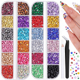 BELLEBOOST 10000Pcs nail rhinestones close-up for vibrant, durable nail art.