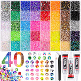BELLEBOOST 40-colors rhinestones box for versatile DIY crafts with AB sparkle.