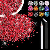 BELLEBOOST red 3mm resin rhinestones bulk pack for nails and crafts, high sparkle