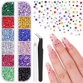 BELLEBOOST 5000pcs multicolor 2-3mm nail gems for at-home manicures