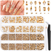 BELLEBOOST gold nail rhinestones pack for dazzling manicures and DIY nail art.