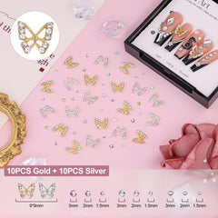 BELLEBOOST lazos y corazones 3D para uñas con gemas