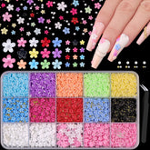 BELLEBOOST 3D flower nail charms packaged with beads and tweezers for easy prep.