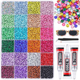 BELLEBOOST piedras de resina 3mm multicolor para manualidades con brillo duradero