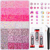 Piedras rosadas BelleBoost para decoraciones brillantes en manualidades.