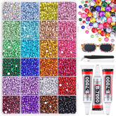BELLEBOOST resin rhinestones en caja de 24 cuadritos para manualidades brillantes.