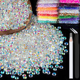 BelleBoost 4mm Transparent AB rhinestones close-up for nail art and crafts.