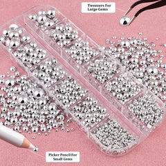 BELLEBOOST six-size pearls from 2mm to 8mm for nails and crafts.
