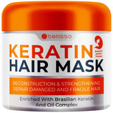 Bellisso mascarilla keratina para cabello deteriorado: reparación de puntas y brillo