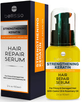Bellisso Keratina: botella del suero para brillo suave y control del frizz.