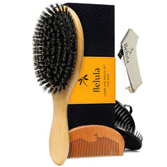Belula boar bristle hair brush main image demonstrates premium grooming for even sebum distribution.