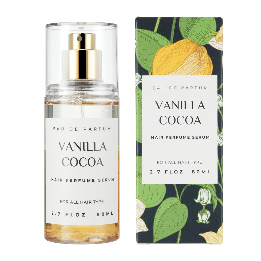 Benatu Hair Perfume Vanilla Cocoa bottle close-up highlighting premium scent.