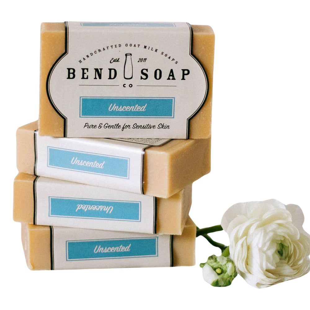 Bend Soap Company goat milk soap unscented 18 oz 4-pack for sensitive skin