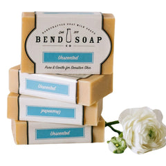 Bend Soap Company goat milk soap unscented 18 oz 4-pack for sensitive skin