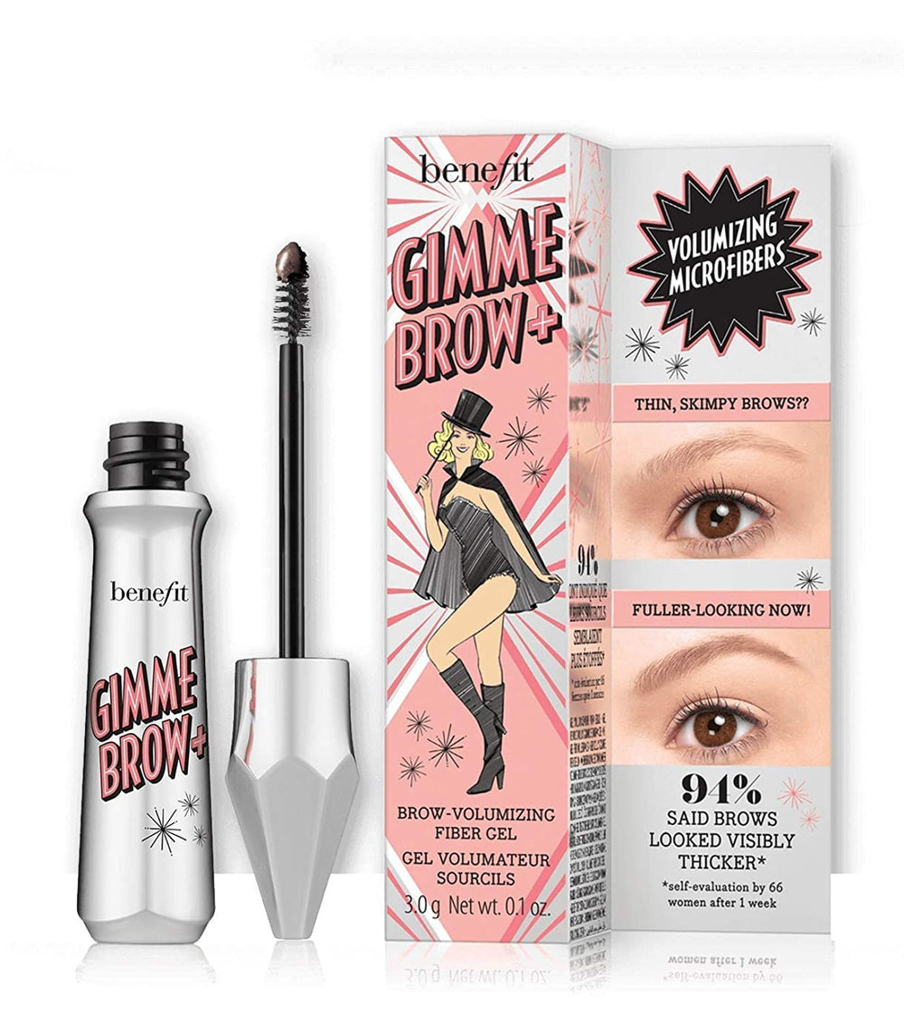 Benefit Gimme Brow volume bottle pour shows microfibers for fuller-looking brows.