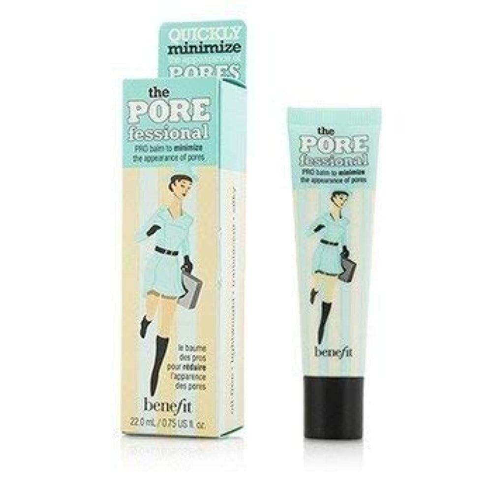 Benefit POREfessional Pro Balm bottle showing pore-minimizing, translucent no-oil formula
