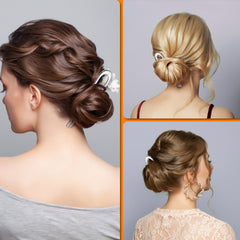 BEoffer French hair pin silver color on hair, for sleek, secure styling