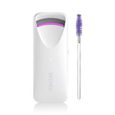 BEOVEA heated eyelash curler in hand for precise curling and natural lift.