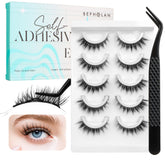 Bepholan self-adhesive eyelashes natural look pack for easy press-on wear