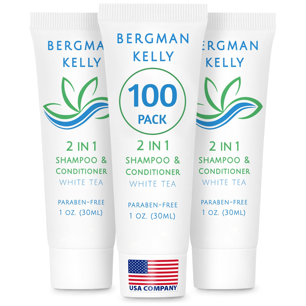 BERGMAN KELLY travel size 2-in-1 shampoo and conditioner bottle for guest rooms