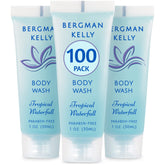 BERGMAN KELLY travel-size body wash in 1oz bottle with tropical waterfall scent for guest rooms