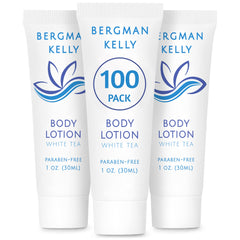 BERGMAN KELLY travel-size lotion foil-sealed tube for guest freshness