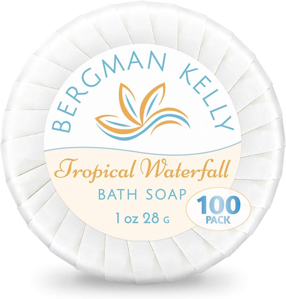 BERGMAN KELLY tropical waterfall soap bar 1oz, 100-pack for inviting hotel guest bathrooms.