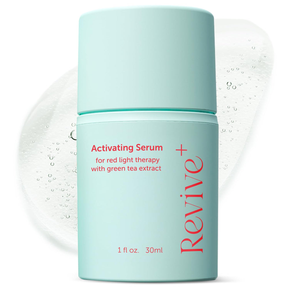 Berkland Revive Green Tea Serum bottle ready for red light pre-treatment hydration.