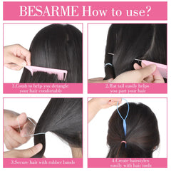 BESARME double-sided edge brush detangles and smooths