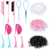 Besarme ligas elasticas coloridas para peinados fáciles y duraderos.