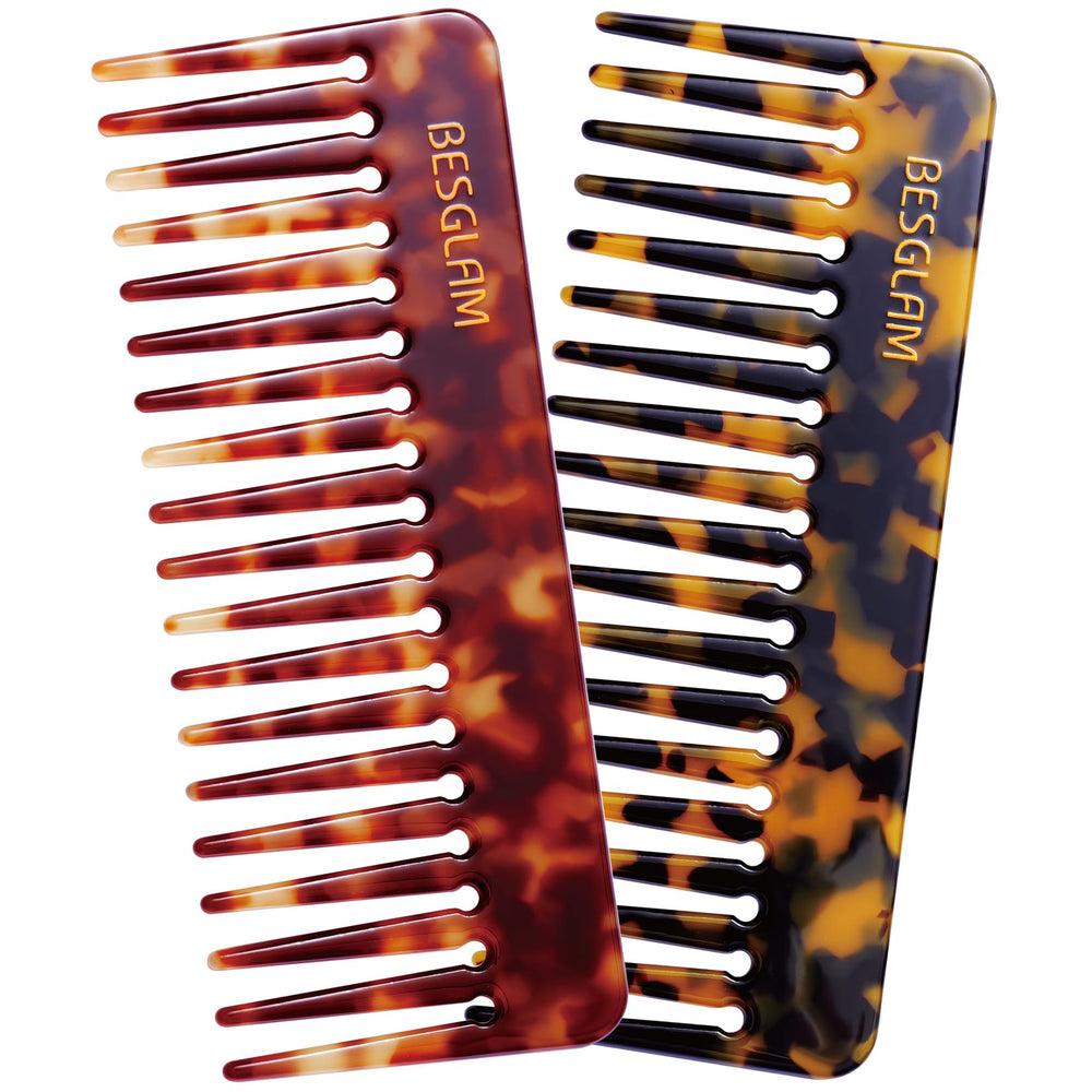 Besglam wide tooth comb tortoise pattern detangling thick curls with ease