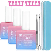 BESNEL Removedor Gel Pack 3 Botellas: eliminación rápida y suave del gel en uñas.