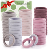 Bessrung 100-pcs pink seamless hair ties pack for everyday ponytails and gentle grip.