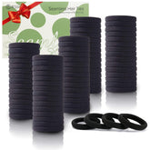 Bessrung seamless thick black hair ties 1.5 inch diameter for secure gentle ponytails